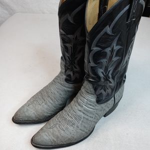 Tony Lama Vntg Gold Lable Exotic Gray Leather West